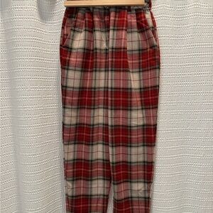 H&M Red and Beige Plaid Pants